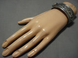 Native American Very Important!! Vintage Santo Domingo Gold Sterling Silver Turquoise Bracelet-Nativo Arts
