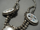 Native American Vintage Navajo Turquoise Sterling Silver Bracelet Necklace Set Old-Nativo Arts