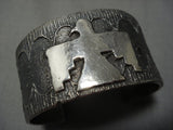 Native American Wide Huge Heavy Flying Thunderbird Sterling Silver Cuff Bracelet0 100 Grams!-Nativo Arts