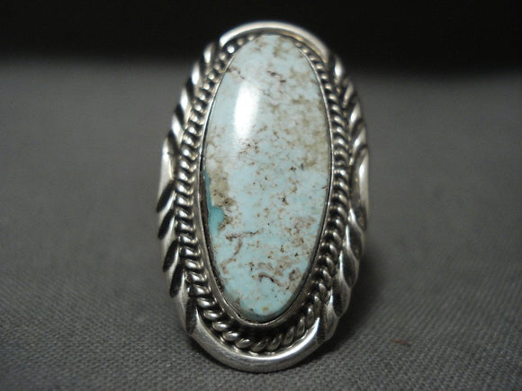 Natural Dry Creek Turquoise Vintage Navajo Native American Jewelry Silver Ring-Nativo Arts