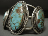 Natural Huge Blue Royston Turquoise Vintage Navajo Native American Jewelry Silver Bracelet-Nativo Arts