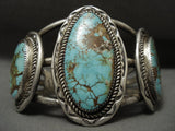 Natural Huge Blue Royston Turquoise Vintage Navajo Native American Jewelry Silver Bracelet-Nativo Arts