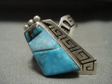 Next Level 'Duel Technique' Vintage Navajo Inlay Turquoise Opal Native American Jewelry Silver Ring-Nativo Arts