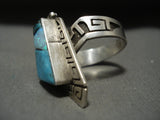 Next Level 'Duel Technique' Vintage Navajo Inlay Turquoise Opal Native American Jewelry Silver Ring-Nativo Arts