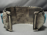 Nostalgic Vintage Native American Navajo Turquoise Garden Sterling Silver Bracelet Old-Nativo Arts
