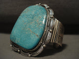 Now That Is A Big Navajo Turquoise Native American Jewelry Silver Bracelet-Nativo Arts
