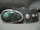 Now That's A Unique Navajo Green Turquoise Native American Jewelry Silver Tufa Bracelet-Nativo Arts