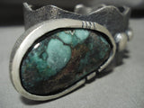 Now That's A Unique Navajo Green Turquoise Native American Jewelry Silver Tufa Bracelet-Nativo Arts
