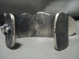 Now That's A Unique Navajo Green Turquoise Native American Jewelry Silver Tufa Bracelet-Nativo Arts