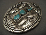 Old 1950's Whopping Vintage Navajo Native American Jewelry jewelry Turquoise Buckle-Nativo Arts