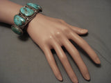 Old 91 Gram Turquoise Navajo Native American Jewelry Silver Bracelet-Nativo Arts
