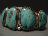 Old 91 Gram Turquoise Navajo Native American Jewelry Silver Bracelet-Nativo Arts