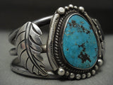 Old Morenci Turquoise Vintage Navajo 'Mirrored Turquoise' Native American Jewelry Silver Bracelet-Nativo Arts