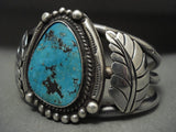 Old Morenci Turquoise Vintage Navajo 'Mirrored Turquoise' Native American Jewelry Silver Bracelet-Nativo Arts