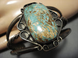 Old Natural Royston Turquoise Vintage Native American Jewelry Navajo Sterling Silver Bracelet Cuff-Nativo Arts
