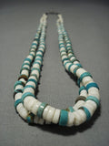 Older Vintage Santo Domingo Turquoise Shell Native American Jewelry Silver Necklace-Nativo Arts