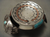 Omg Detailed Huge Vintage Navajo 'Triple Basket' Turquoise Native American Jewelry Silver Bracelet-Nativo Arts