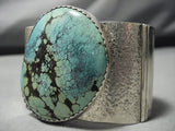 Omg Huge!! Vintage Native American Jewelry Navajo Domed Green Turquoise Sterling Silver Bracelet-Nativo Arts