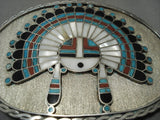 One Huge Vintage Zuni Turquoise Coral Native American Jewelry Silver Buckle Old-Nativo Arts