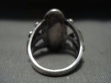 One Of Best Ever Vintage Navajo 'Whirling Logs' Cerrillos Turquoise Native American Jewelry Silver Ring-Nativo Arts