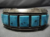 One Of Best Shadowbox Artists Vintage Native American Navajo Turquoise Sterling Silver Bracelet-Nativo Arts