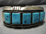 One Of Best Shadowbox Artists Vintage Native American Navajo Turquoise Sterling Silver Bracelet-Nativo Arts