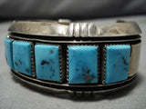 One Of Best Shadowbox Artists Vintage Native American Navajo Turquoise Sterling Silver Bracelet-Nativo Arts