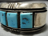 One Of Best Shadowbox Artists Vintage Native American Navajo Turquoise Sterling Silver Bracelet-Nativo Arts