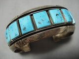 One Of Best Shadowbox Artists Vintage Native American Navajo Turquoise Sterling Silver Bracelet-Nativo Arts