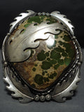 One Of Best Vintage Native American Jewelry Navajo Natural Green Turquoise Sterling Silver Bracelet-Nativo Arts