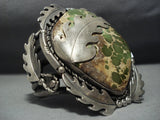 One Of Best Vintage Native American Jewelry Navajo Natural Green Turquoise Sterling Silver Bracelet-Nativo Arts