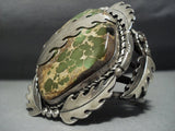 One Of Best Vintage Native American Jewelry Navajo Natural Green Turquoise Sterling Silver Bracelet-Nativo Arts