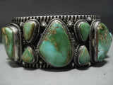 One Of Best Vintage Native American Jewelry Navajo Natural Royston Turquoise Sterling Silver Bracelet-Nativo Arts