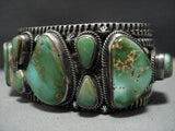 One Of Best Vintage Native American Jewelry Navajo Natural Royston Turquoise Sterling Silver Bracelet-Nativo Arts