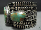 One Of Best Vintage Native American Jewelry Navajo Natural Royston Turquoise Sterling Silver Bracelet-Nativo Arts