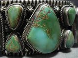 One Of Best Vintage Native American Jewelry Navajo Natural Royston Turquoise Sterling Silver Bracelet-Nativo Arts