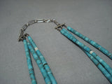 One Of Best Vintage Native American Jewelry Navajo Spiderweb Turquoise Fetish Sterling Silver Necklace-Nativo Arts