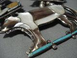 One Of Best Vintage Native American Jewelry Navajo Turquoise Sterling Silver Squash Blossom Necklace-Nativo Arts