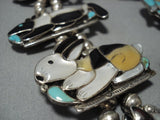 One Of Best Vintage Native American Jewelry Navajo Turquoise Sterling Silver Squash Blossom Necklace-Nativo Arts