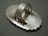 One Of Best Vintage Native American Navajo #8 Turquoise Sterling Silver Ring Old-Nativo Arts