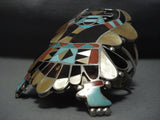 One Of Biggest And Best Vintage Zuni Kachian Turquoise Sterling Silver Bracelet-Nativo Arts