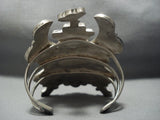 One Of Biggest And Best Vintage Zuni Kachian Turquoise Sterling Silver Bracelet-Nativo Arts