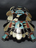 One Of Biggest And Best Vintage Zuni Kachian Turquoise Sterling Silver Bracelet-Nativo Arts