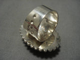 One Of Biggest Vintage Navajo Lapis Sterling Silver Ring Native American-Nativo Arts