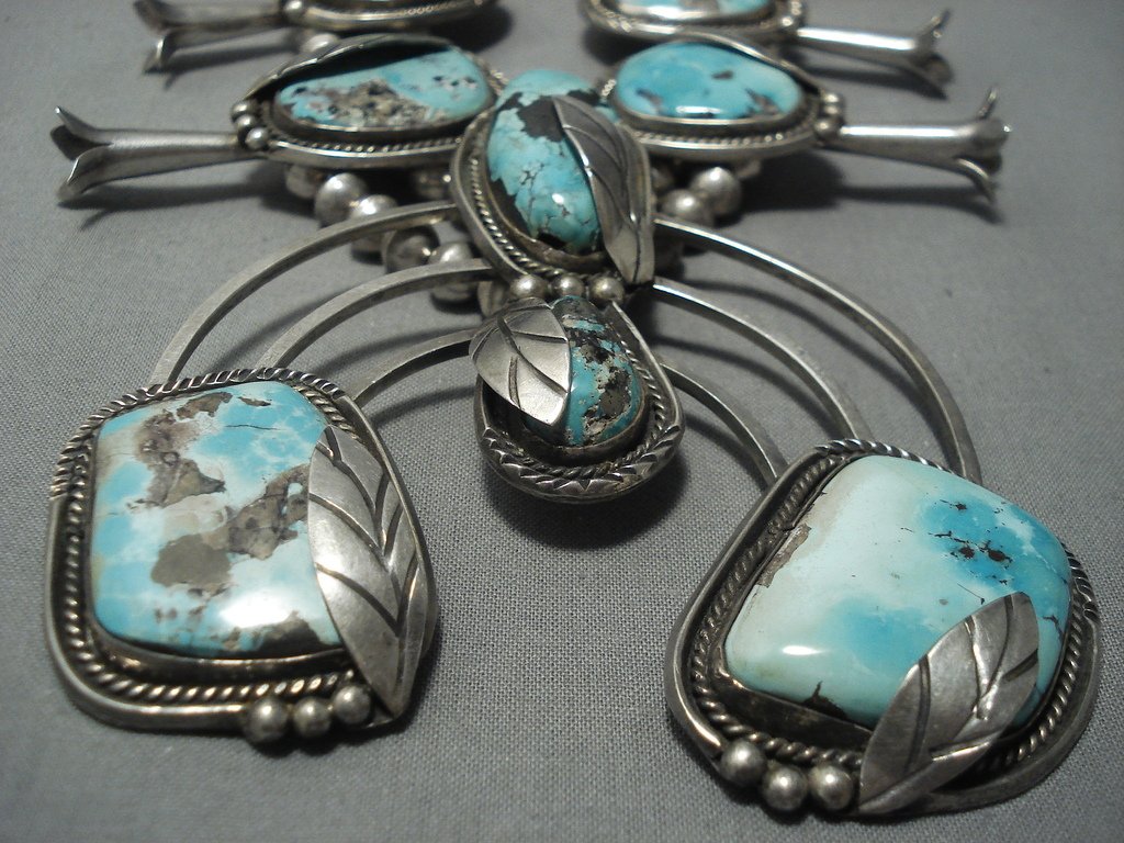 One Of Biggest Vintage Navajo Turquoise Sterling Native American