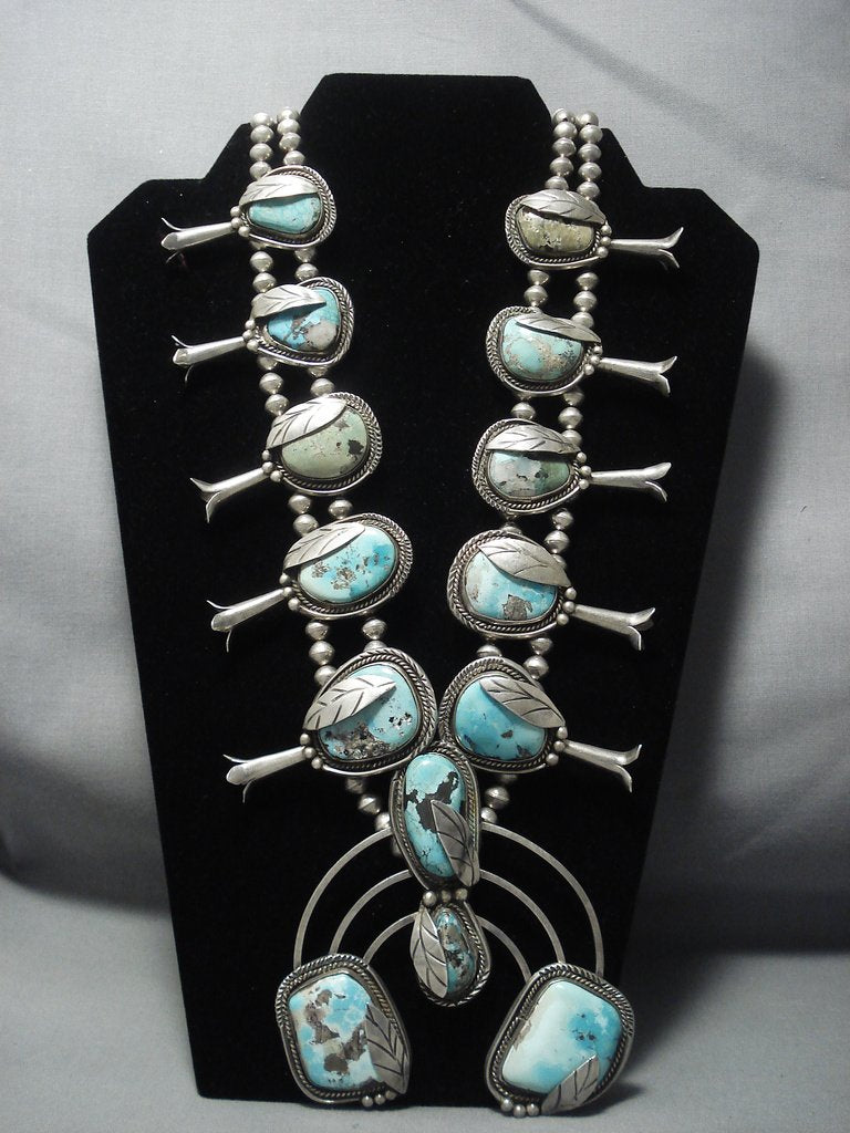 One Of Biggest Vintage Navajo Turquoise Sterling Native American