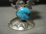 One Of Most Detailed Vintage Navajo Turquoise Native American Jewelry Silver Kachina Pendant Pin Statue-Nativo Arts