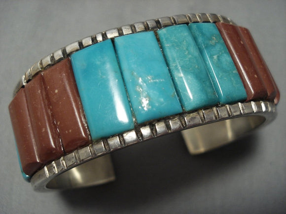 One Of Most Unique Vintage Native American Jewelry Navajo Kirk Smith Turquoise Sterling Silver Bracelet-Nativo Arts