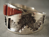 One Of The Best Clark Family Coral Native American Jewelry Silver Bracelet-Nativo Arts