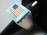 One Of The Best Ever Huge Native American Jewelry Navajo Turquoise Coral Sterling Silver Ring-Nativo Arts